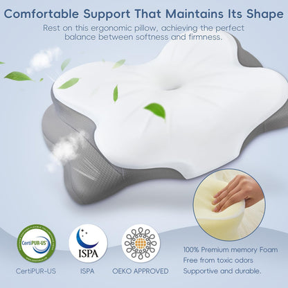 Breathable detachable pillowcase with slow rebound memory foam and machine washable cover