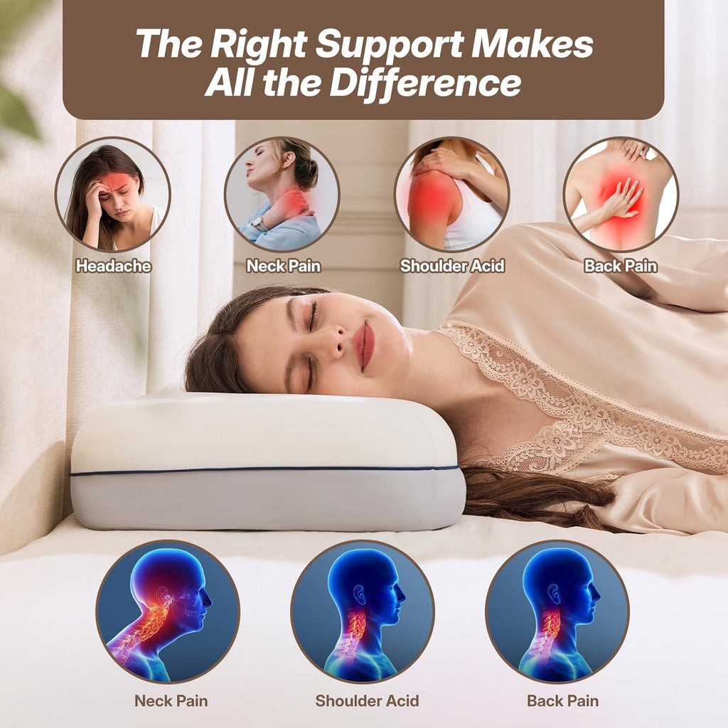 CosBed adjustable memory foam pillow with ergonomic contour design