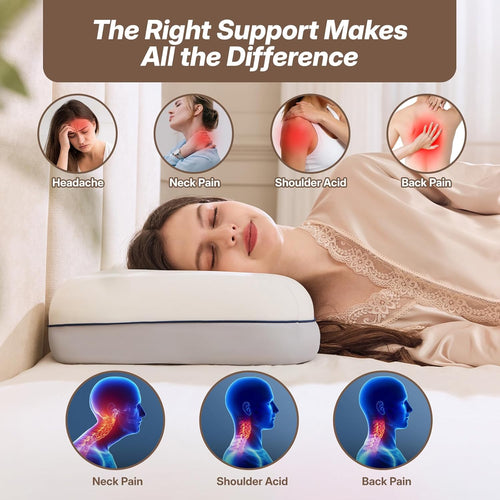 CosBed adjustable memory foam pillow with ergonomic contour design
